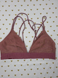 Victorias Secret Pink Shimmer Strappy LARGE Bralette Bra Top Tank