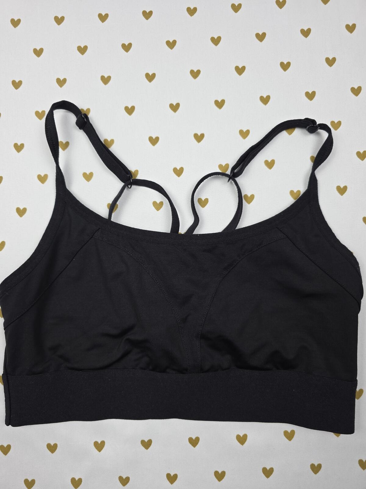 Victorias Secret Pink Black Strappy Sports Bra Bralette Bra Top Tank Small
