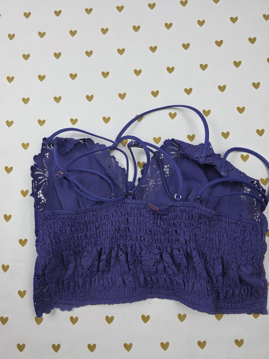 Victorias Secret Pink Blue Lace Strappy Small Bralette Bra Top Tank