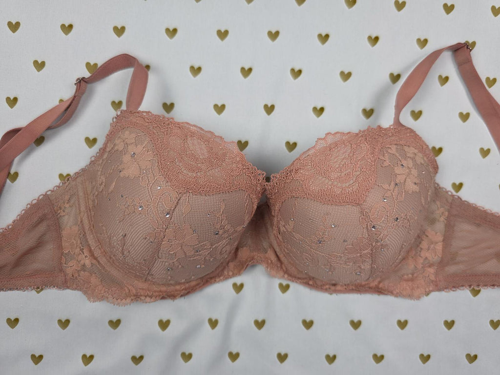 Victorias Secret Dream Angels Lined Demi Balconette Bra 32DD