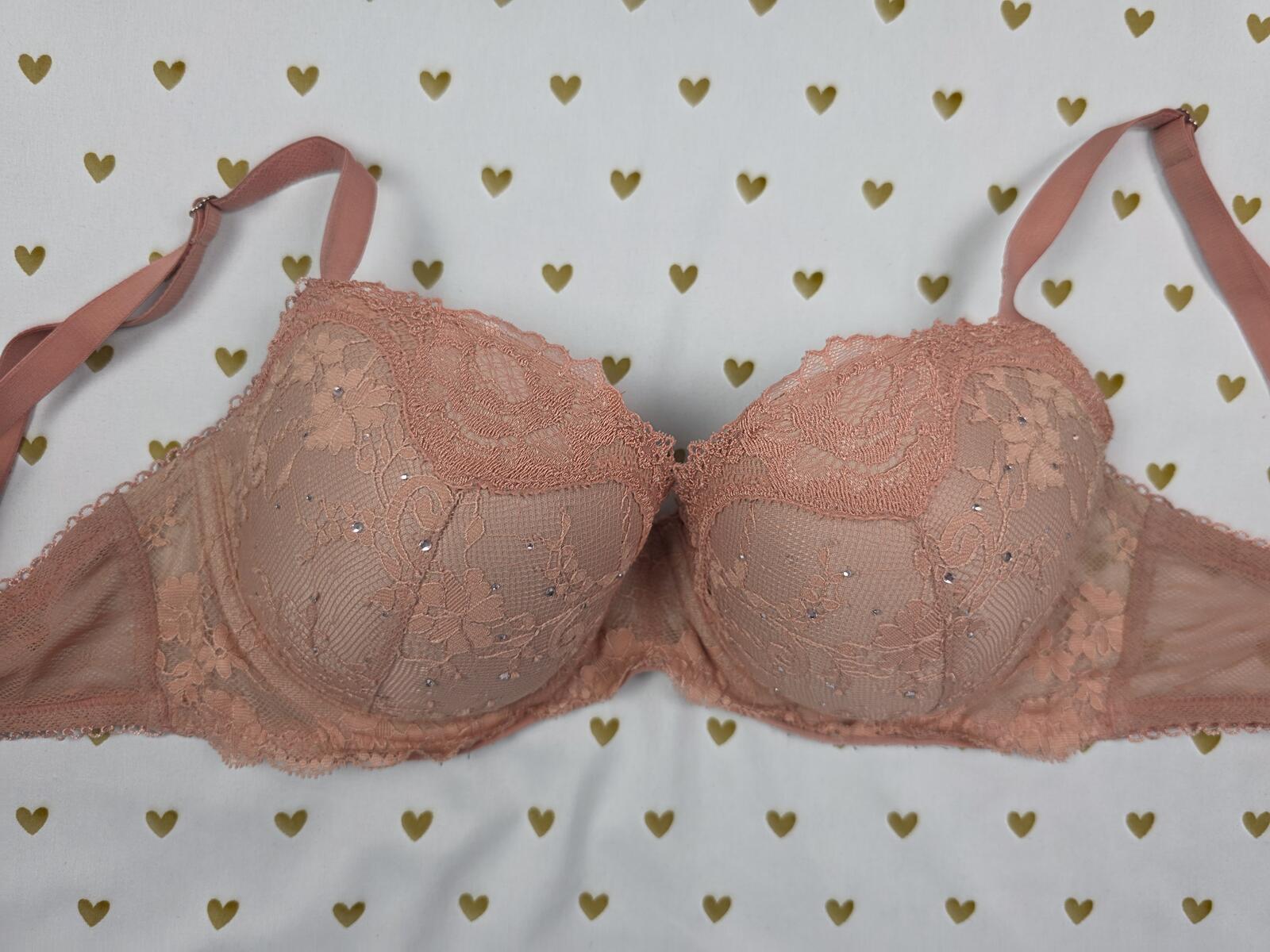 Victorias Secret Dream Angels Lined Demi Balconette Bra 32DD
