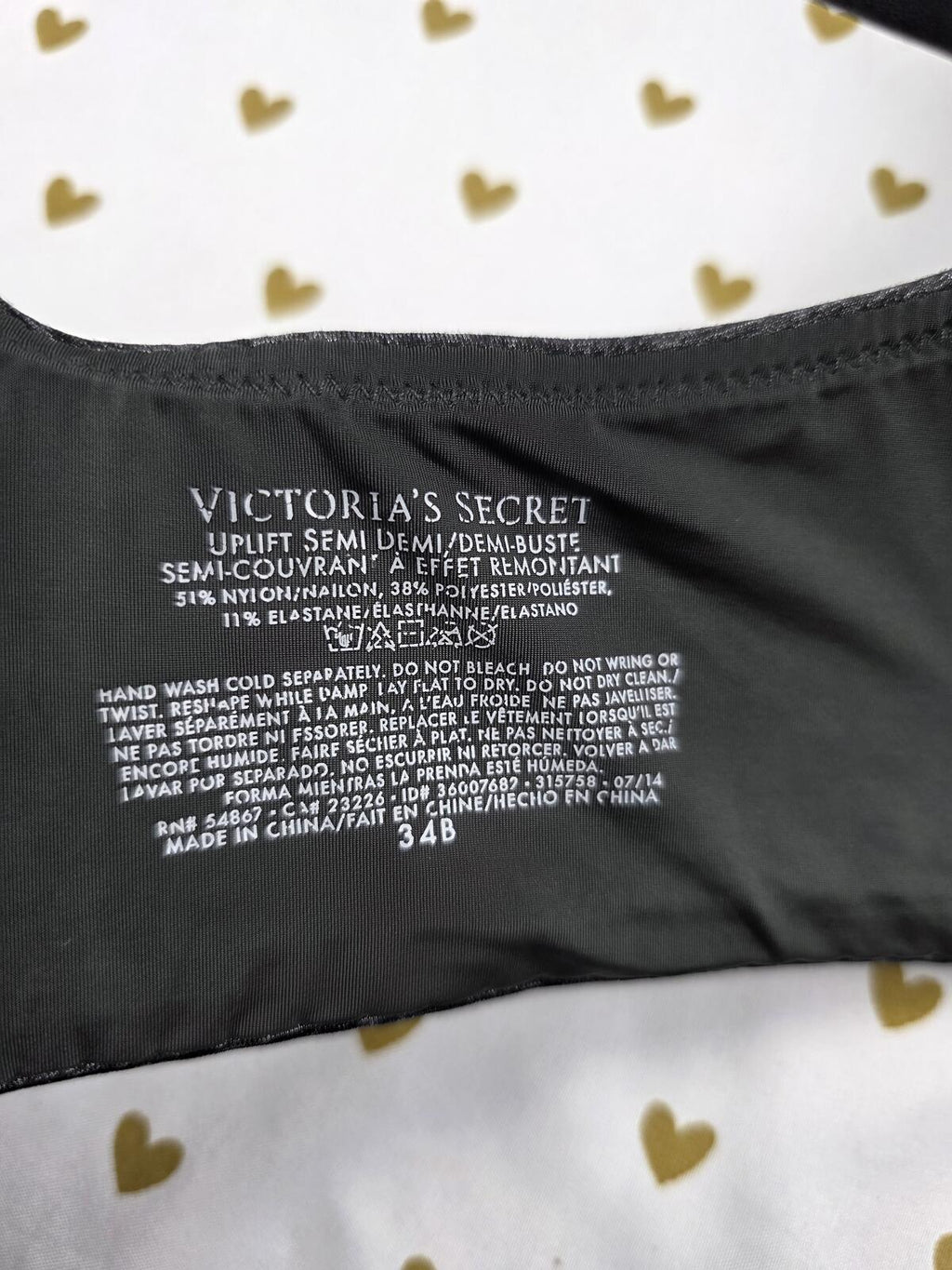 Victorias Secret Uplift Semi Demi Balconette Bra 34B