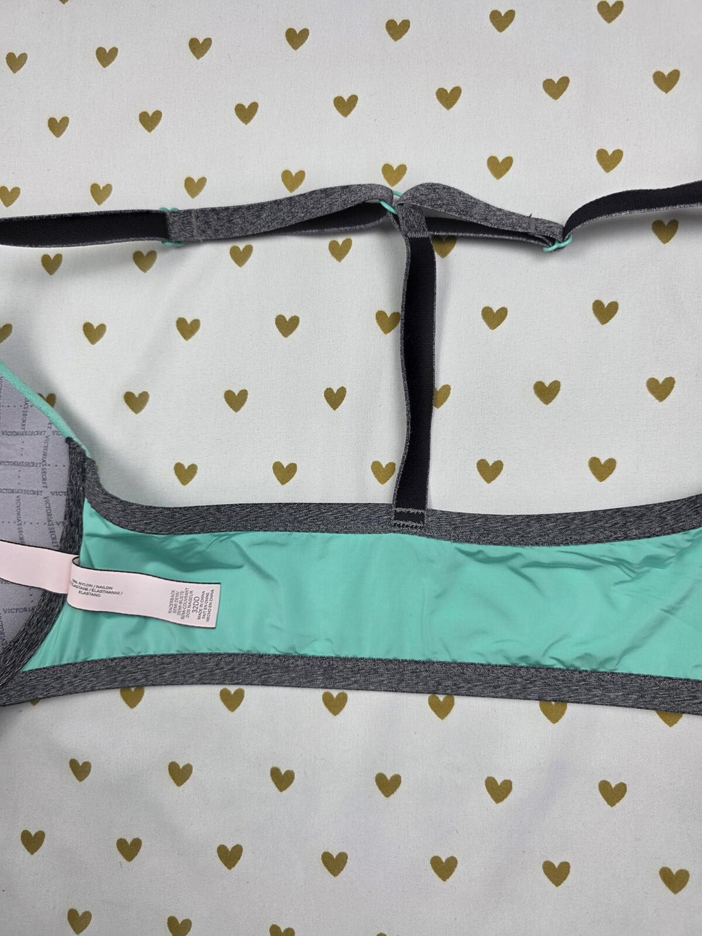 Victorias Secret Front Close racerback Satin Mint bra Semi Demi Balconette 32DD