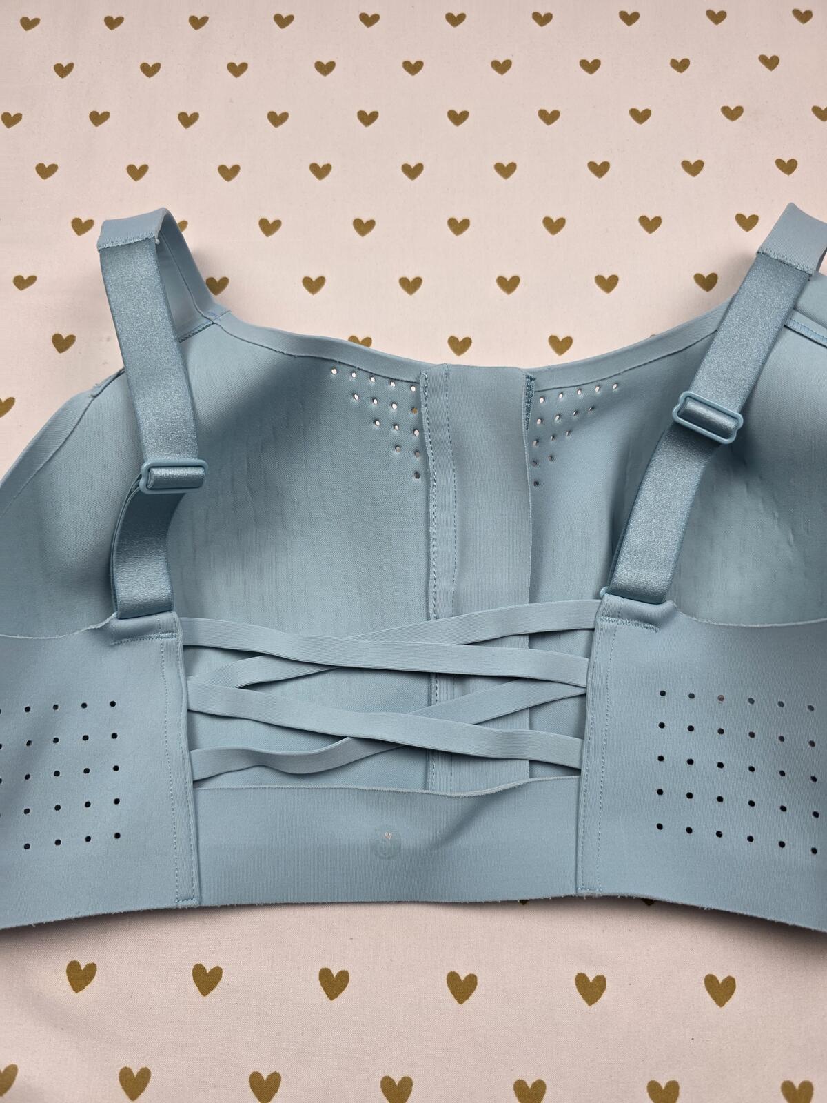 Victorias Secret Blue Vented SPORTS BRA Zip Supportive Exercise Support 34C