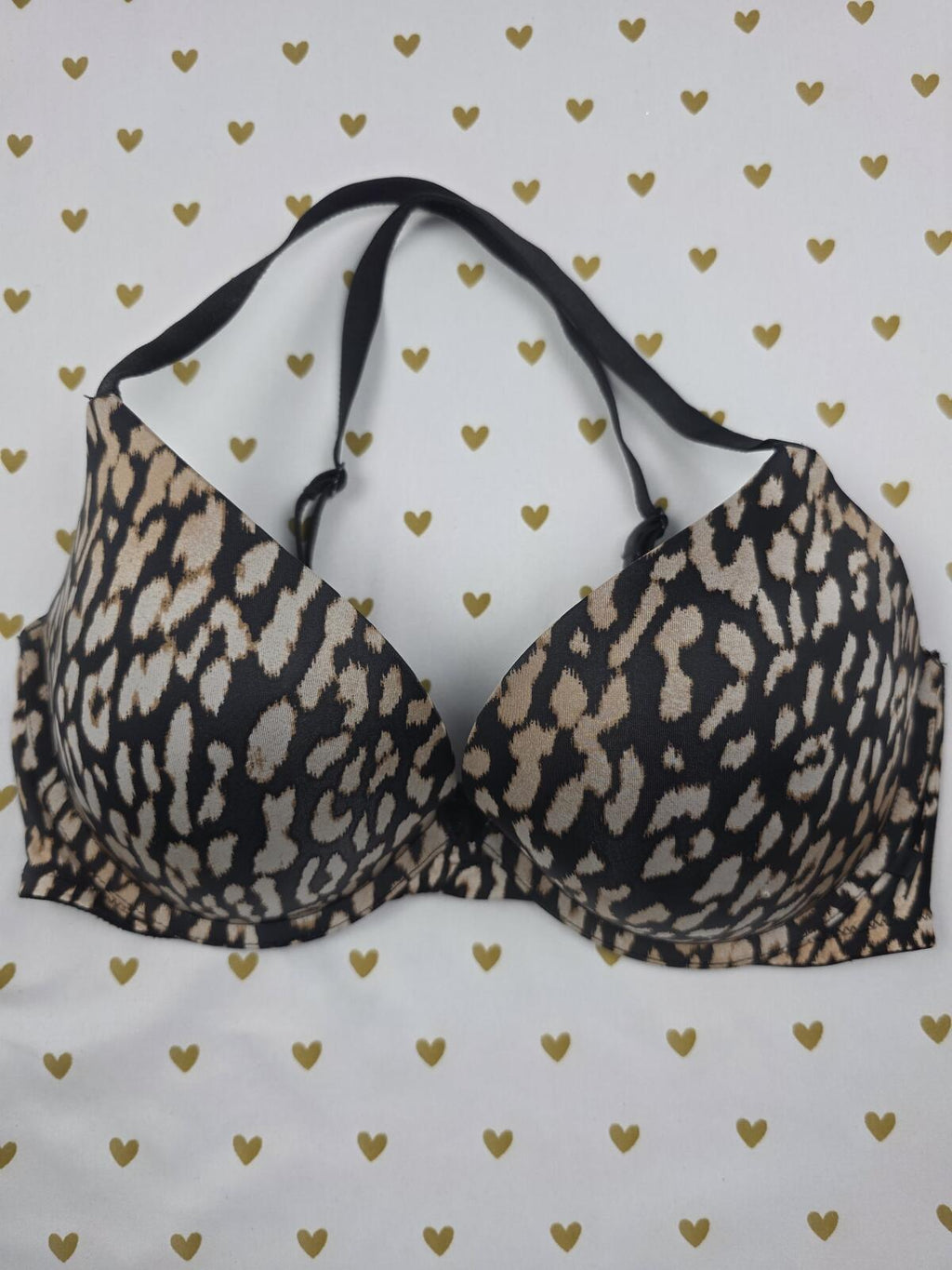 Victorias Secret Animal Print Cheetah Leopard Push Up Bra Adjustible 34D