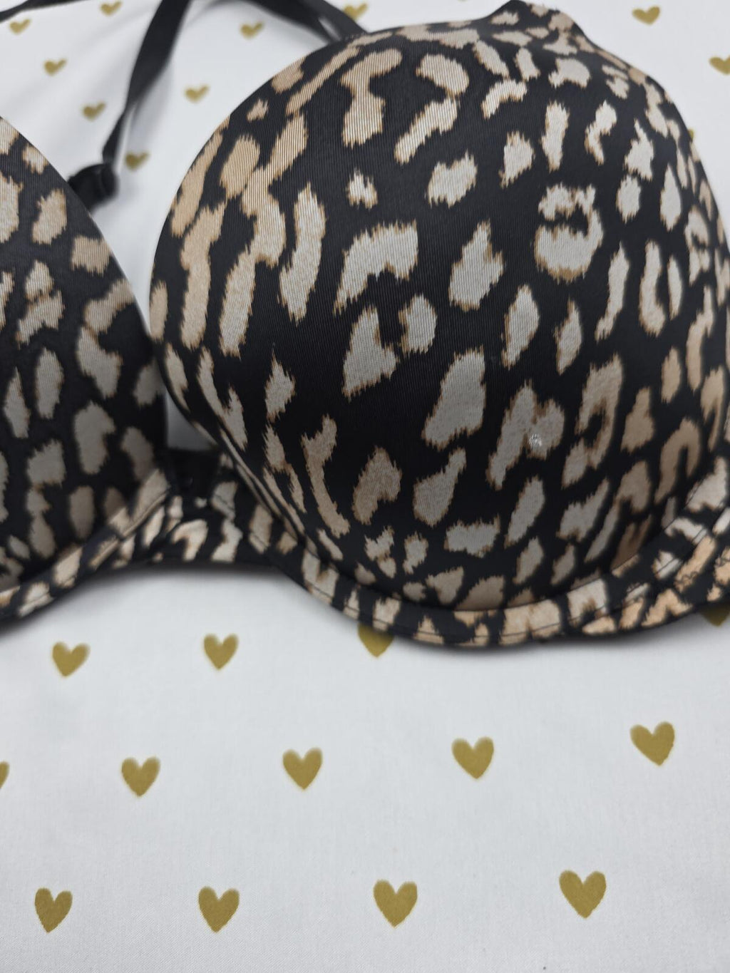 Victorias Secret Animal Print Cheetah Leopard Push Up Bra Adjustible 34D