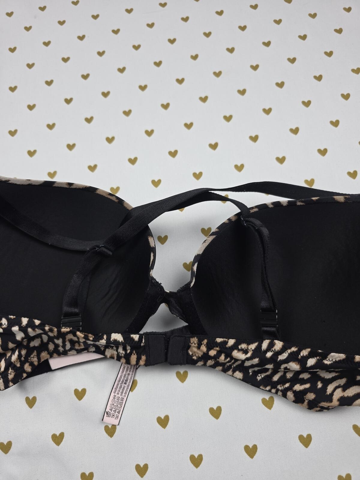 Victorias Secret Animal Print Cheetah Leopard Push Up Bra Adjustible 34D