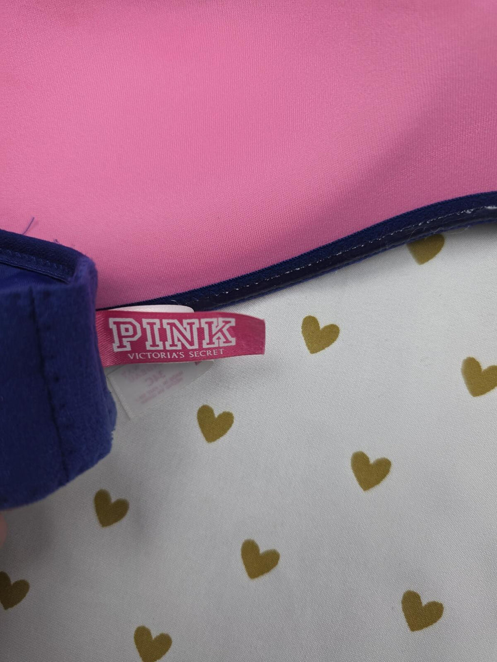 Victorias Secret PINK Vintage Bandeau Strapless Multiway Bra Blue 34C