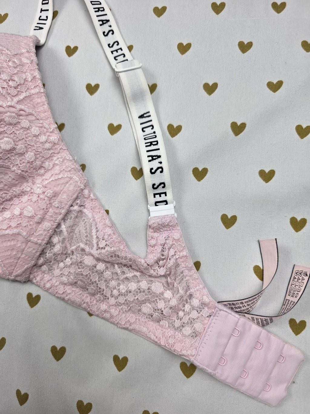 Victorias Secret Logo Strap Wireless No Wire  T Shirt Lightly Lined Bra 34DD