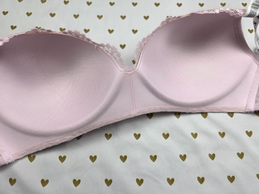 Victorias Secret Logo Strap Wireless No Wire  T Shirt Lightly Lined Bra 34DD