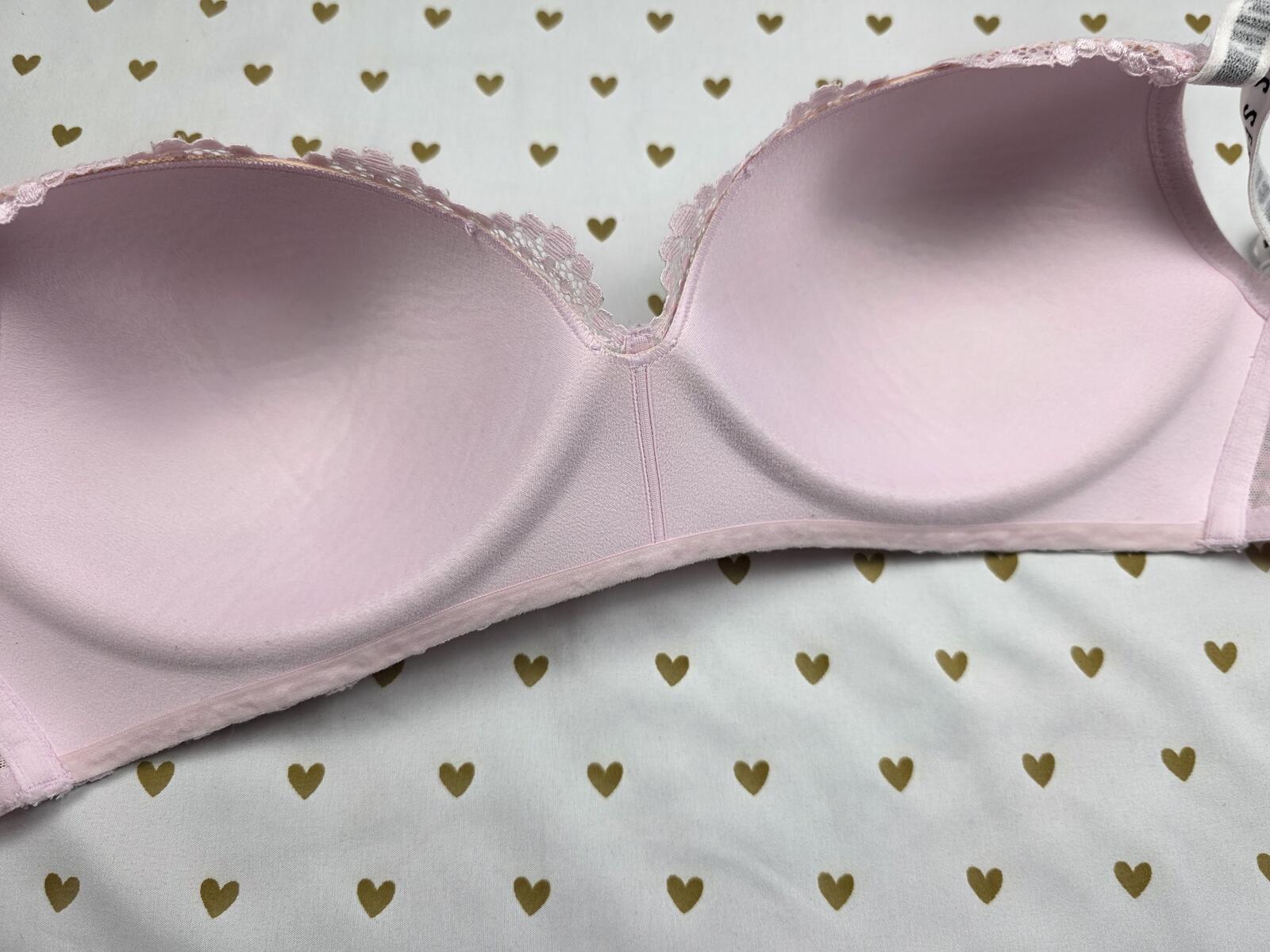 Victorias Secret Logo Strap Wireless No Wire  T Shirt Lightly Lined Bra 34DD