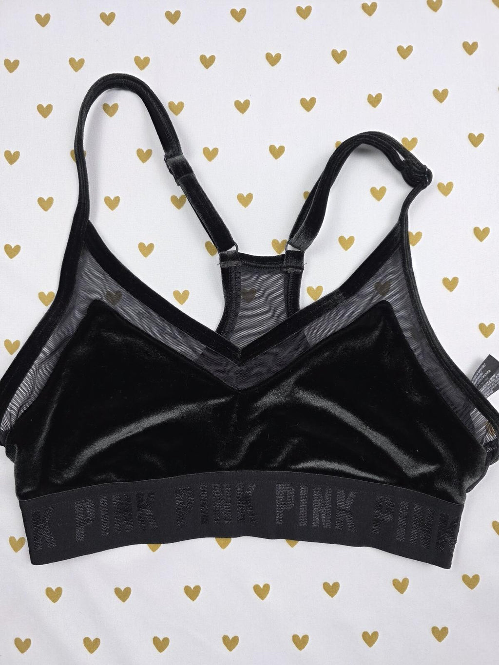 Victorias Secret Pink Velved  Lightly Lined bralette Bra Top Tank XS