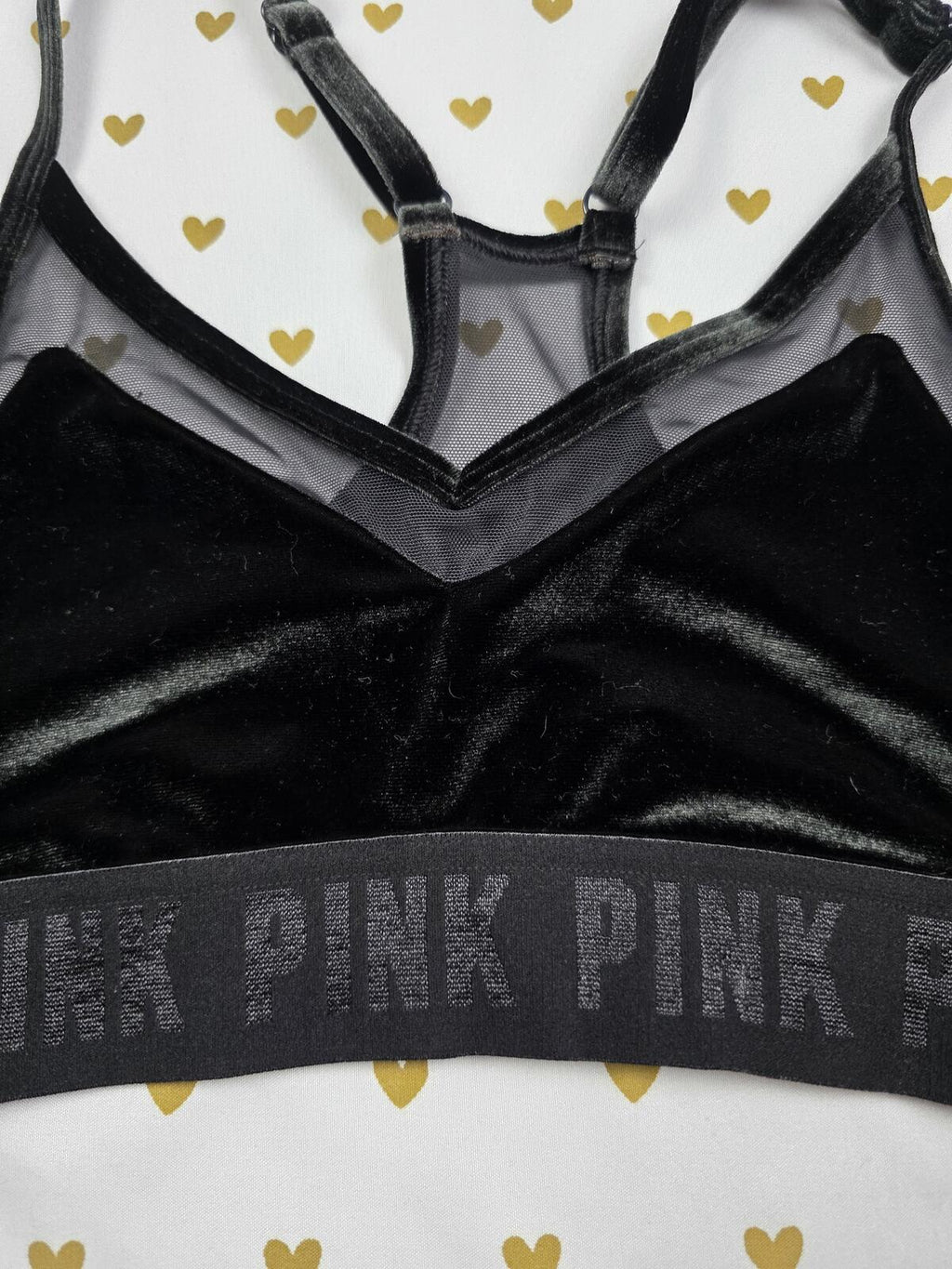 Victorias Secret Pink Velved  Lightly Lined bralette Bra Top Tank XS