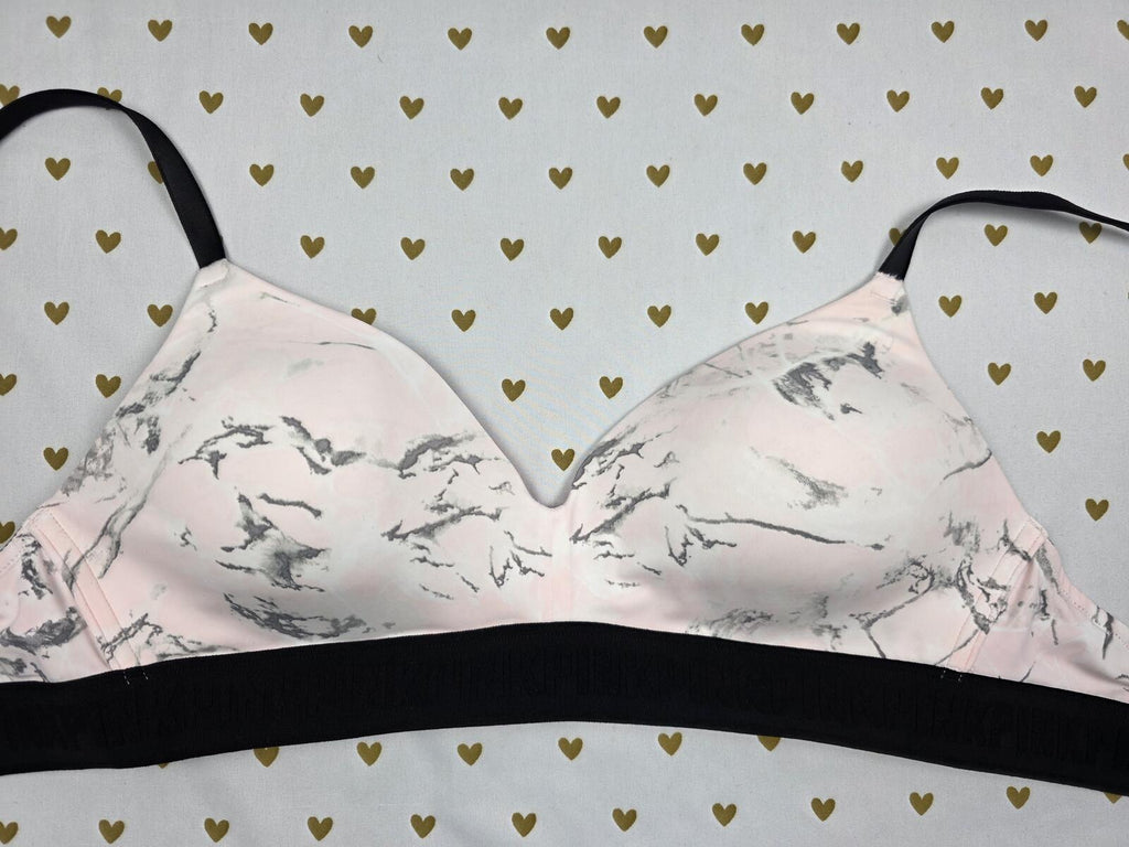 Victorias Secret PINK Camo Marbled Wireless NO wire Bra 36C Wear Everywhere Bra