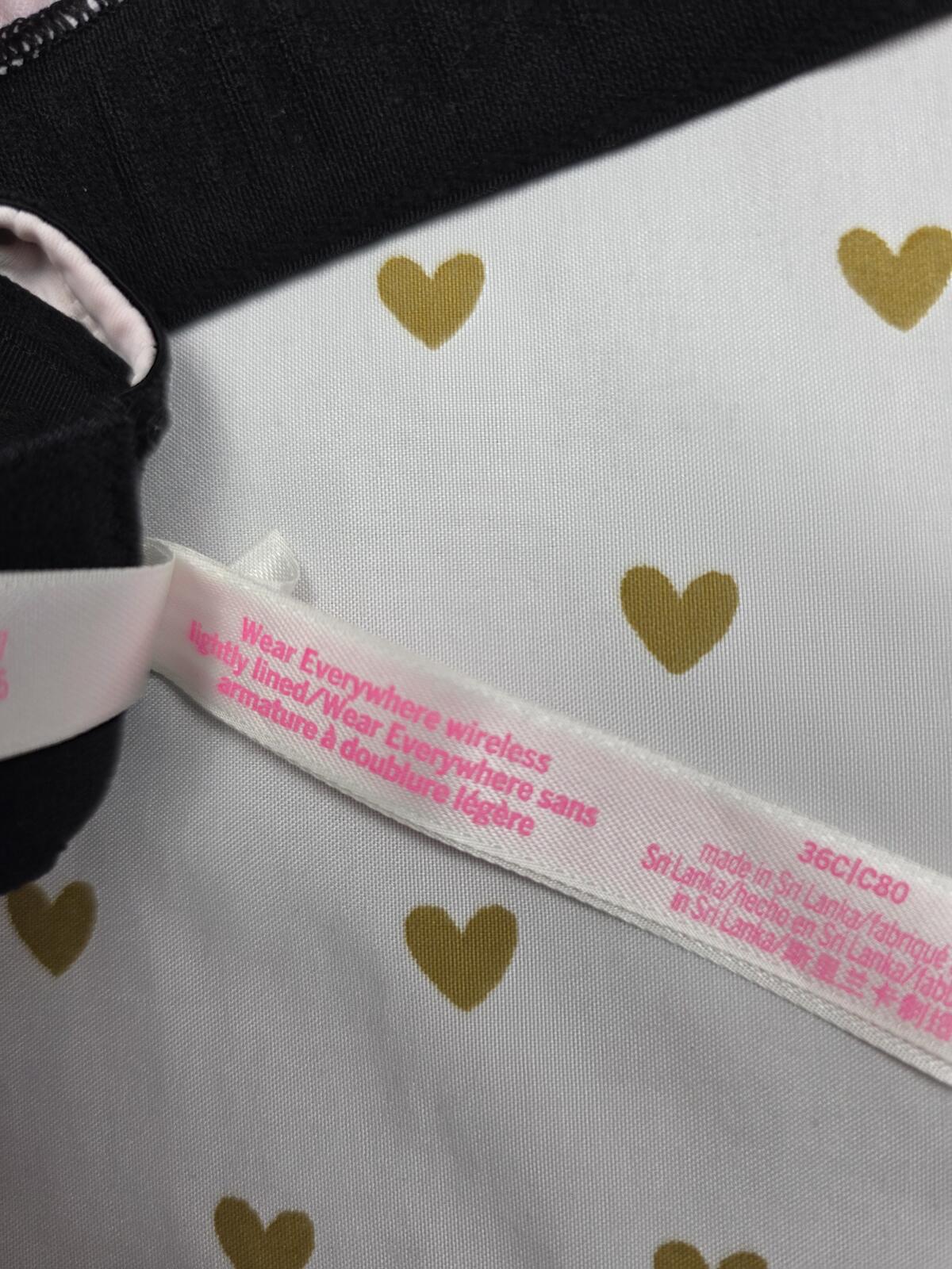 Victorias Secret PINK Camo Marbled Wireless NO wire Bra 36C Wear Everywhere Bra
