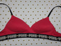 Victorias Secret PINK Red Logo Strap Wireless NO Wire Bra 36C Wear Everywhere