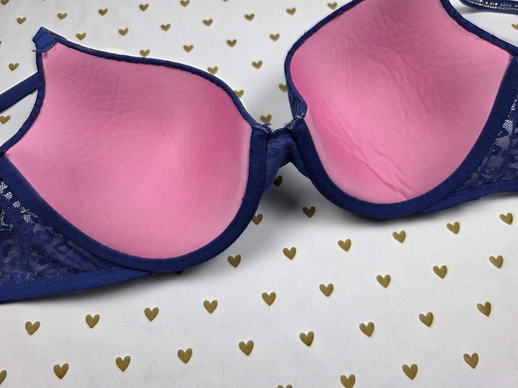 Victorias Secret PINK Bling Strap Studded leopard cheetah Bra Push Up 38C