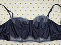 Victorias Secret Blue Satin Bra Top Bustier DREAM ANGELS unlined Balconette 34C