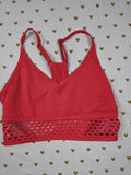 Victorias Secret Pink Red Sports Bra SMALL Bralette Bra Top Tank