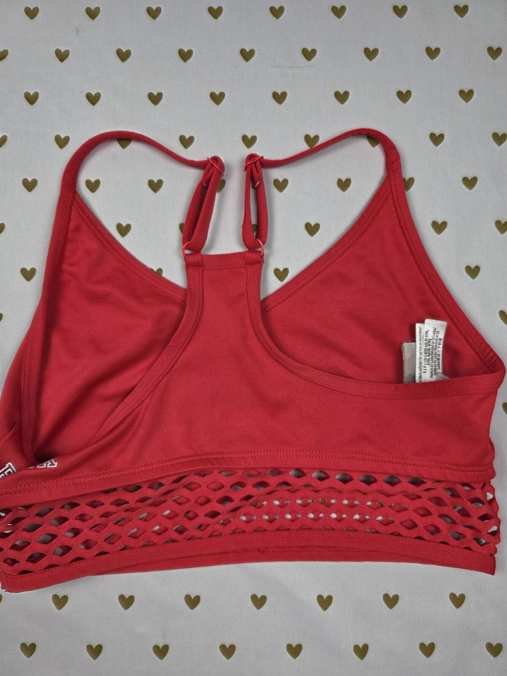 Victorias Secret Pink Red Sports Bra SMALL Bralette Bra Top Tank