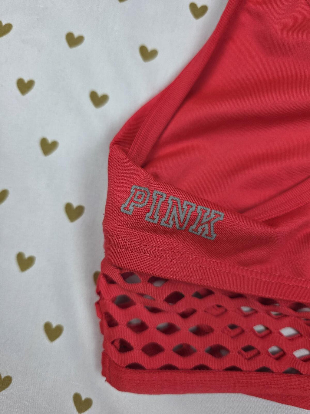 Victorias Secret Pink Red Sports Bra SMALL Bralette Bra Top Tank
