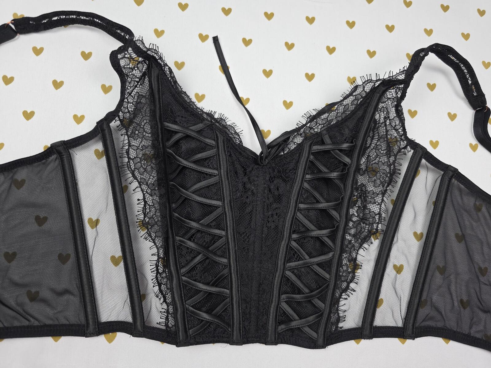 Victorias Secret Dream ANGELS Black Medium Sexy Bralette Bra Top Tank