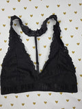 Victorias Secret Pink Black Racerback Lace Strappy SMALL Bralette Bra Top Tank