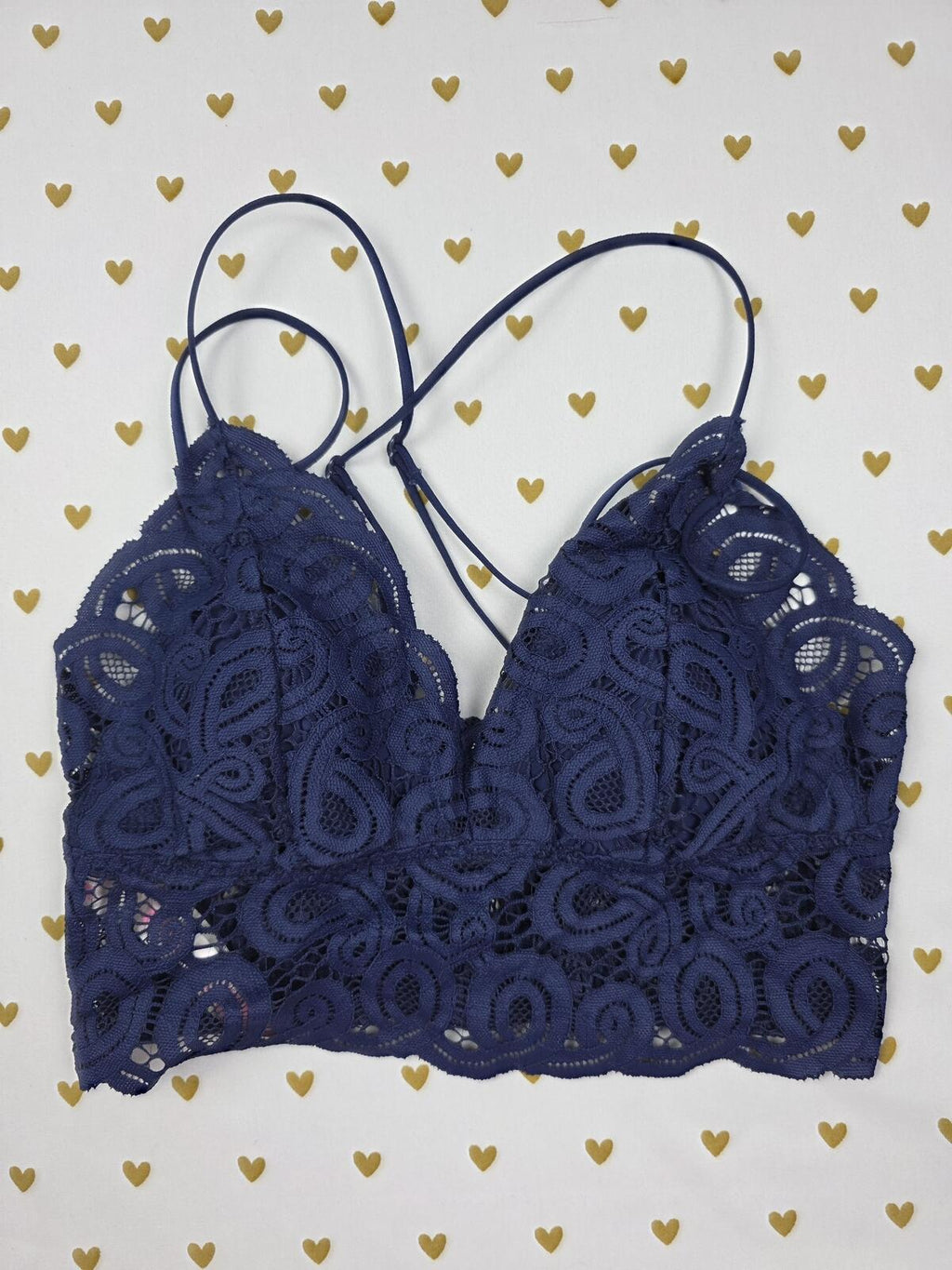 Victorias Secret Pink Blue Lace Strappy Small  Bralette Bra Top Tank