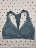 Victorias Secret Blue Racerback Lace XS Bralette Bra Top Tank