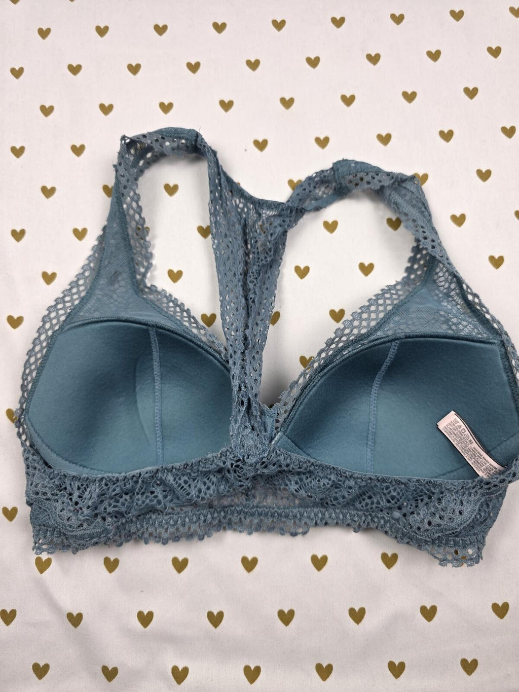 Victorias Secret Blue Racerback Lace XS Bralette Bra Top Tank