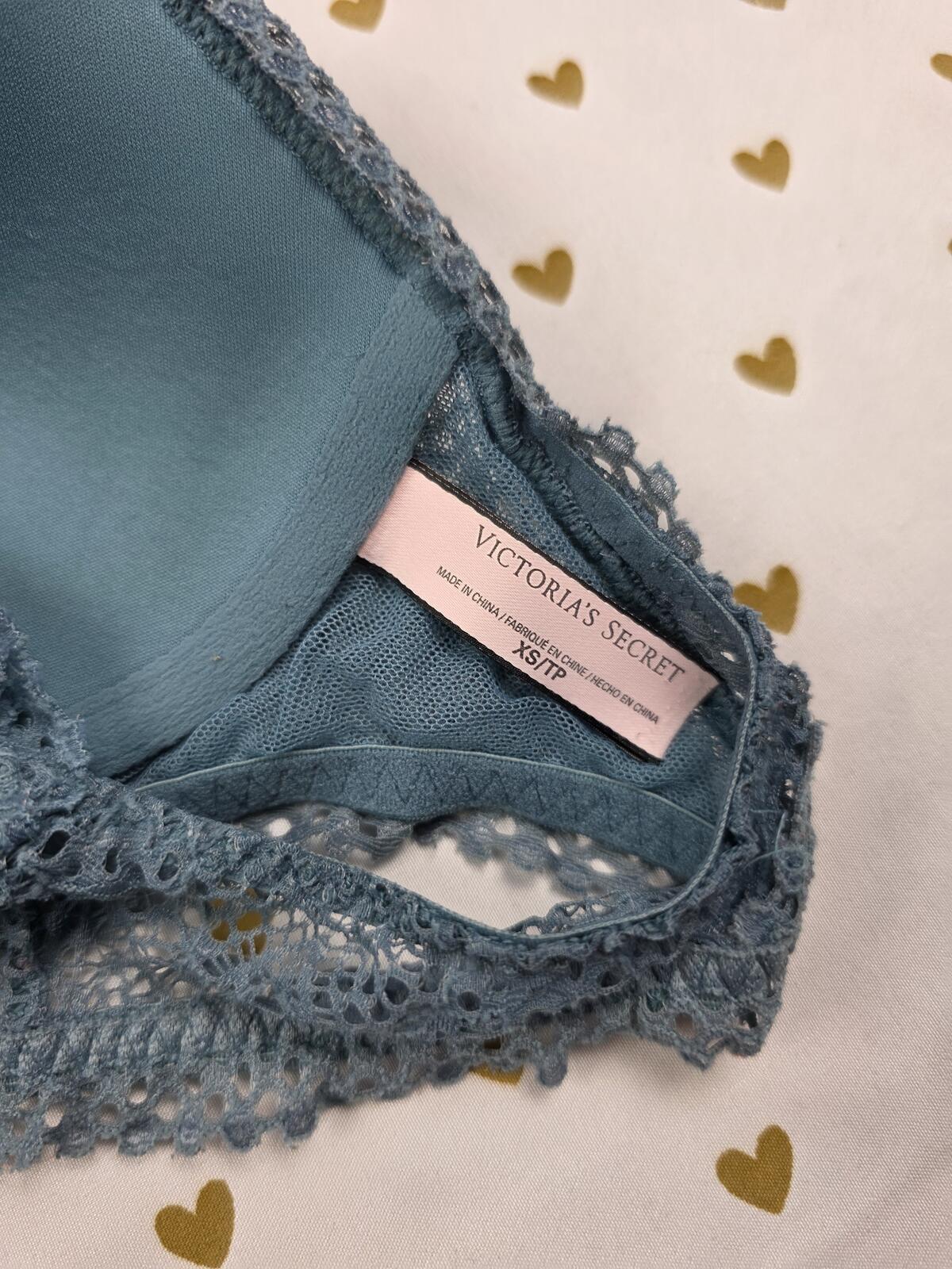 Victorias Secret Blue Racerback Lace XS Bralette Bra Top Tank