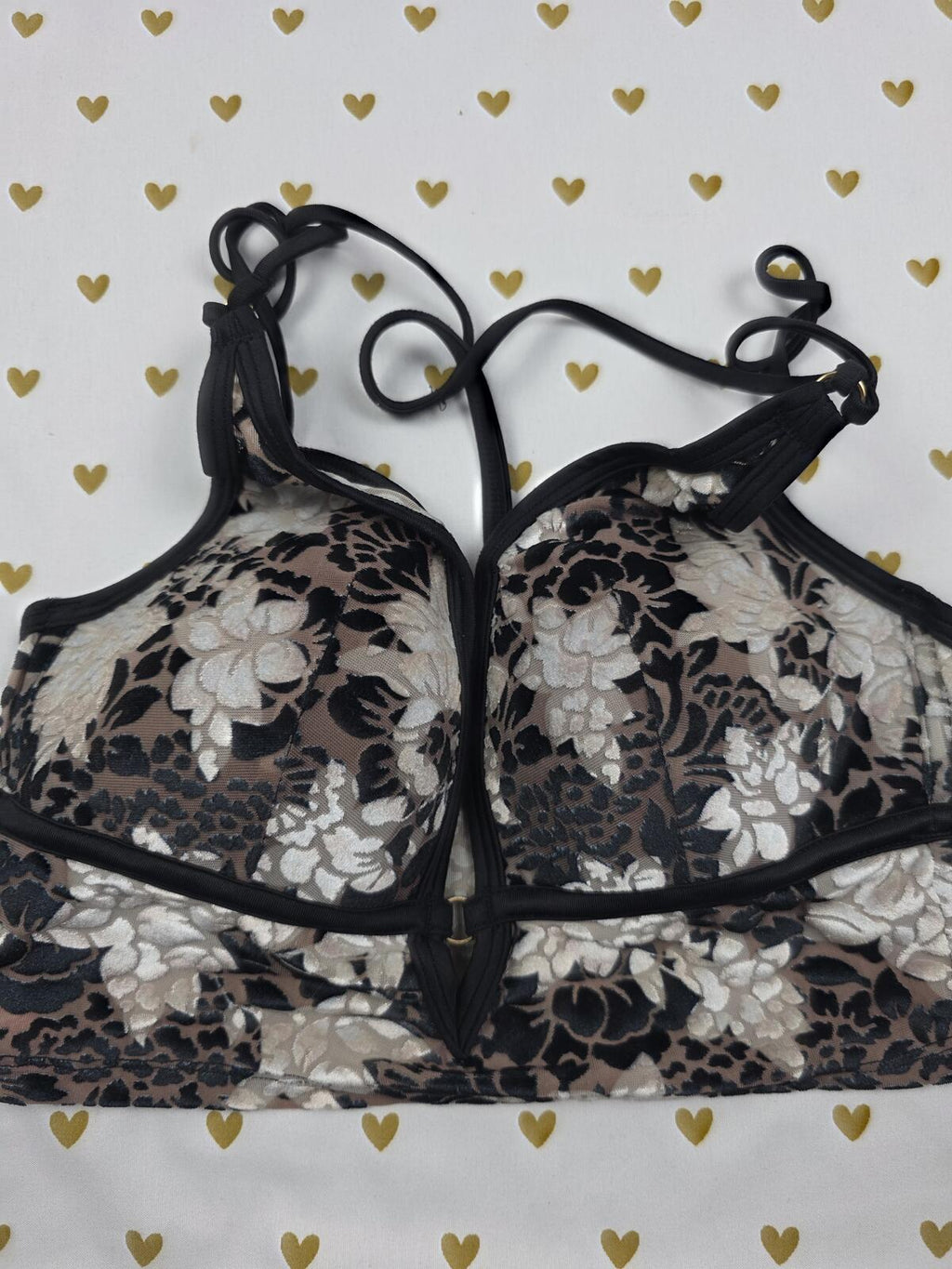 Victorias Secret Pink XS Floral Strappy Bralette Bra Top Tank