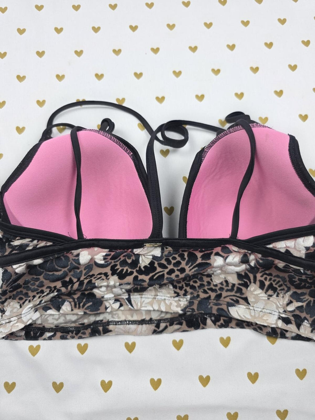 Victorias Secret Pink XS Floral Strappy Bralette Bra Top Tank