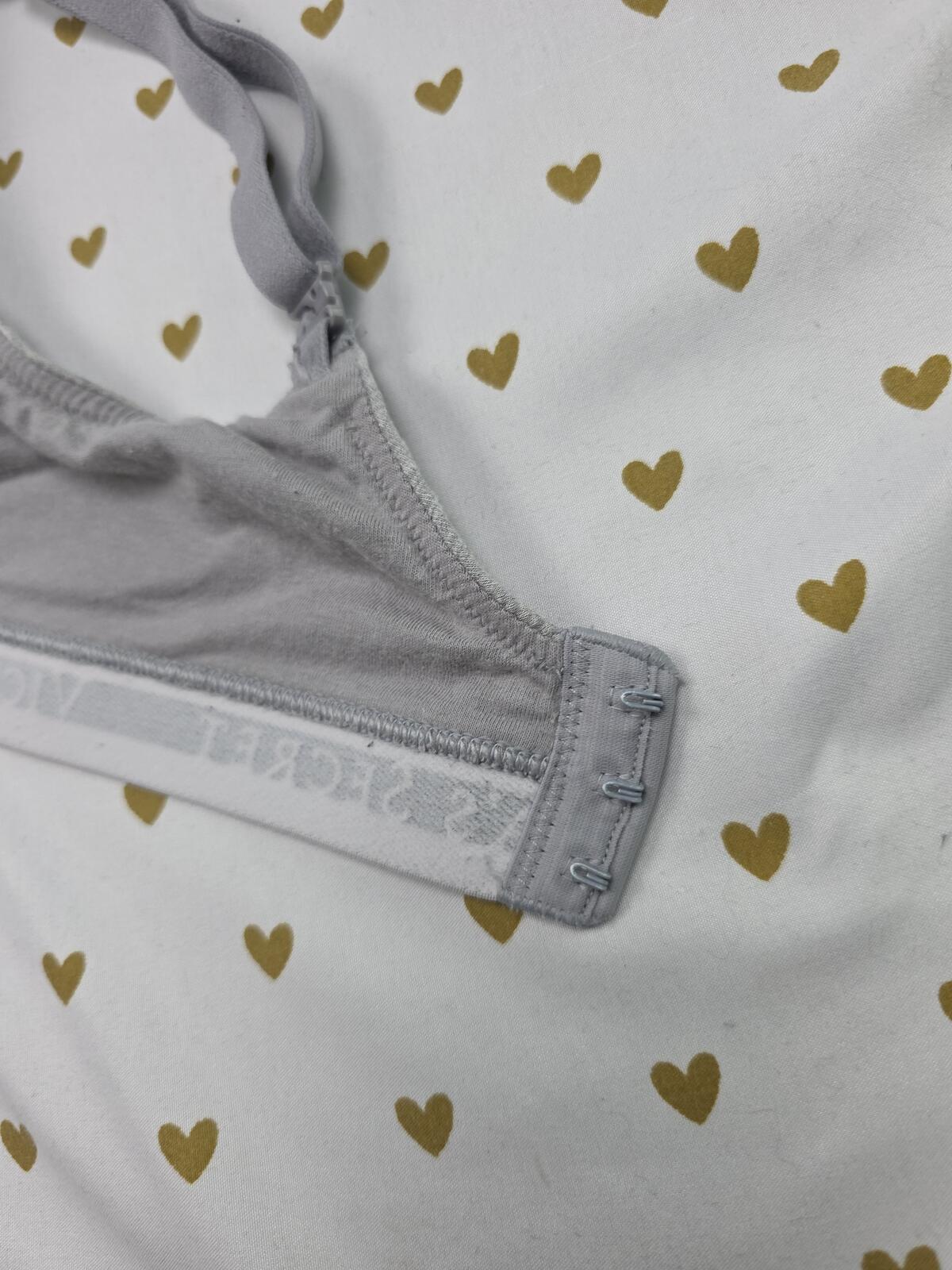Victorias Secret Grey Logo strap wireless grey  T shirt Lightly lined bra 36D