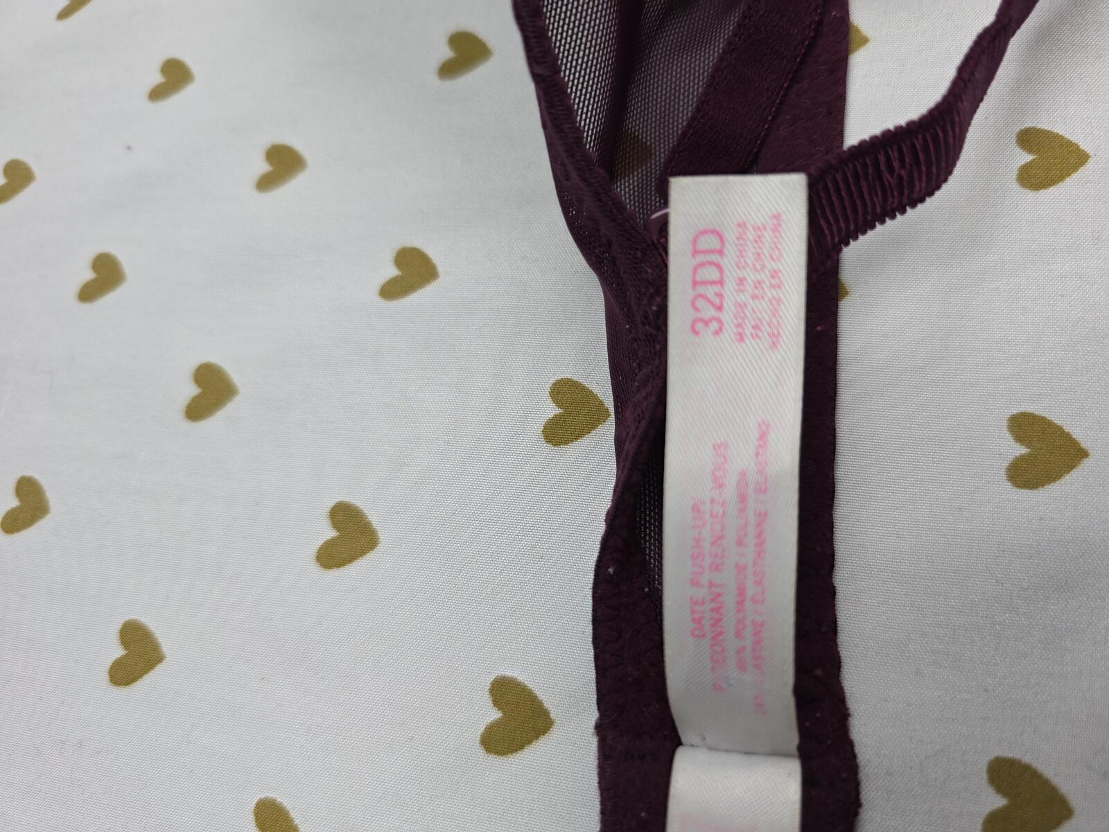 Victorias Secret PINK Maroon Date Push Up Bra 32DD