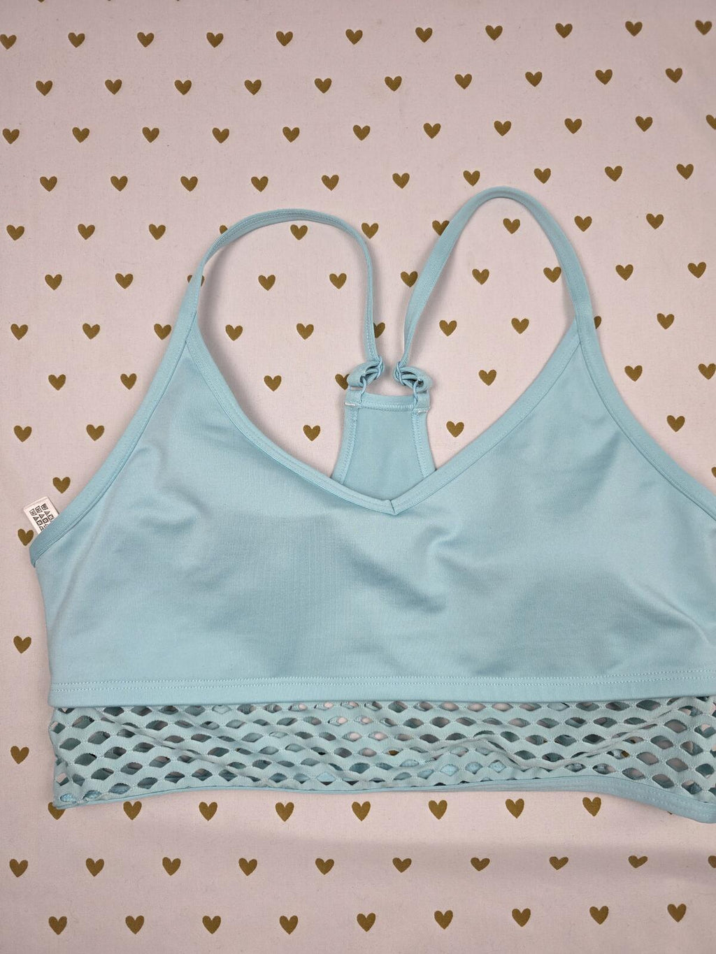 Victorias Secret Pink Light Blue Sports Bra LARGE Bralette Bra Top Tank
