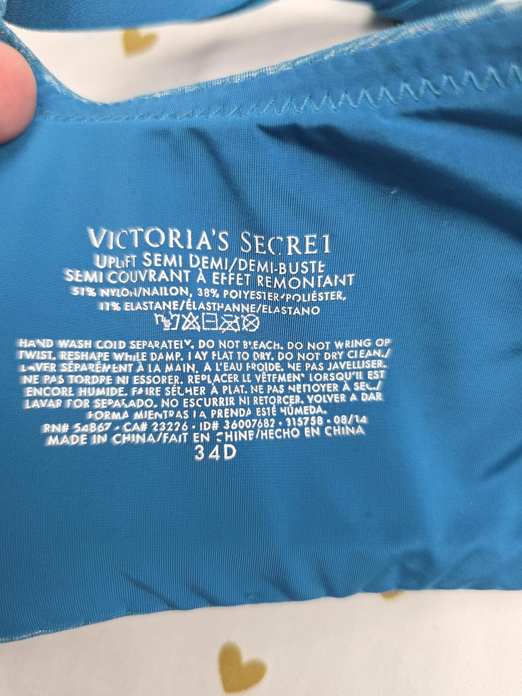 Victorias Secret Uplift Semi Demi Balconette Bra 34D
