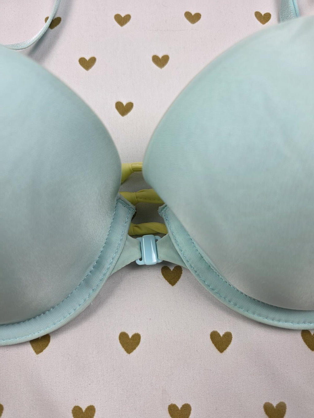 Victorias Secret Front Close Ladder back Cute Blue 36B Lined demi bra