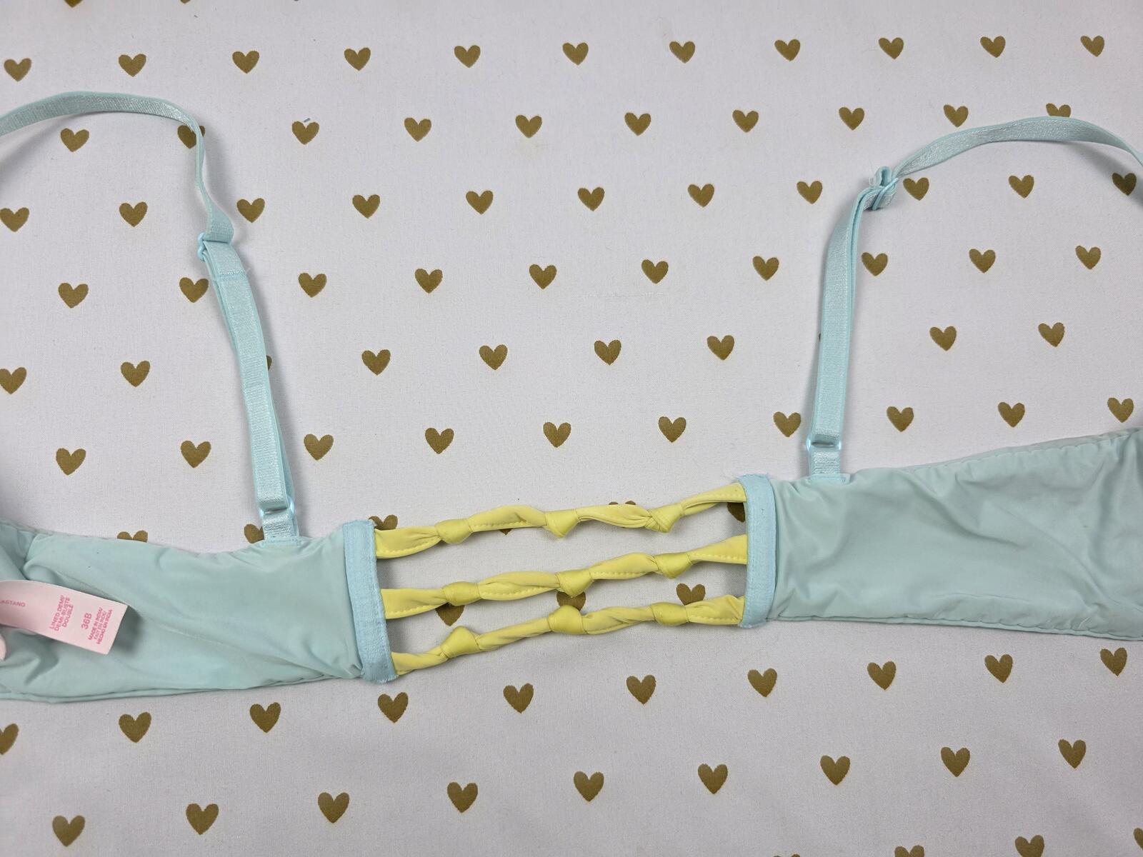 Victorias Secret Front Close Ladder back Cute Blue 36B Lined demi bra