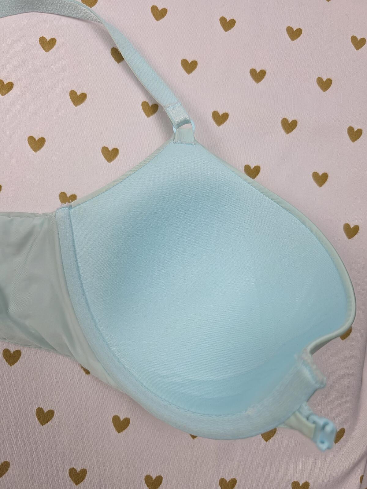 Victorias Secret Front Close Ladder back Cute Blue 36B Lined demi bra