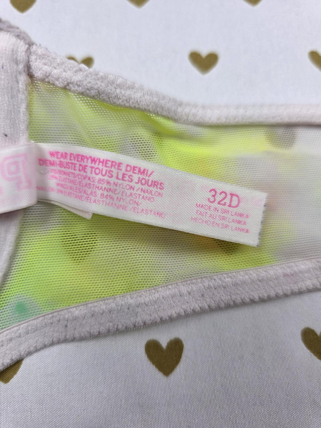 Victorias Secret  PINK Vintage Tye Dye Front Close racerback Demi 32D Bra