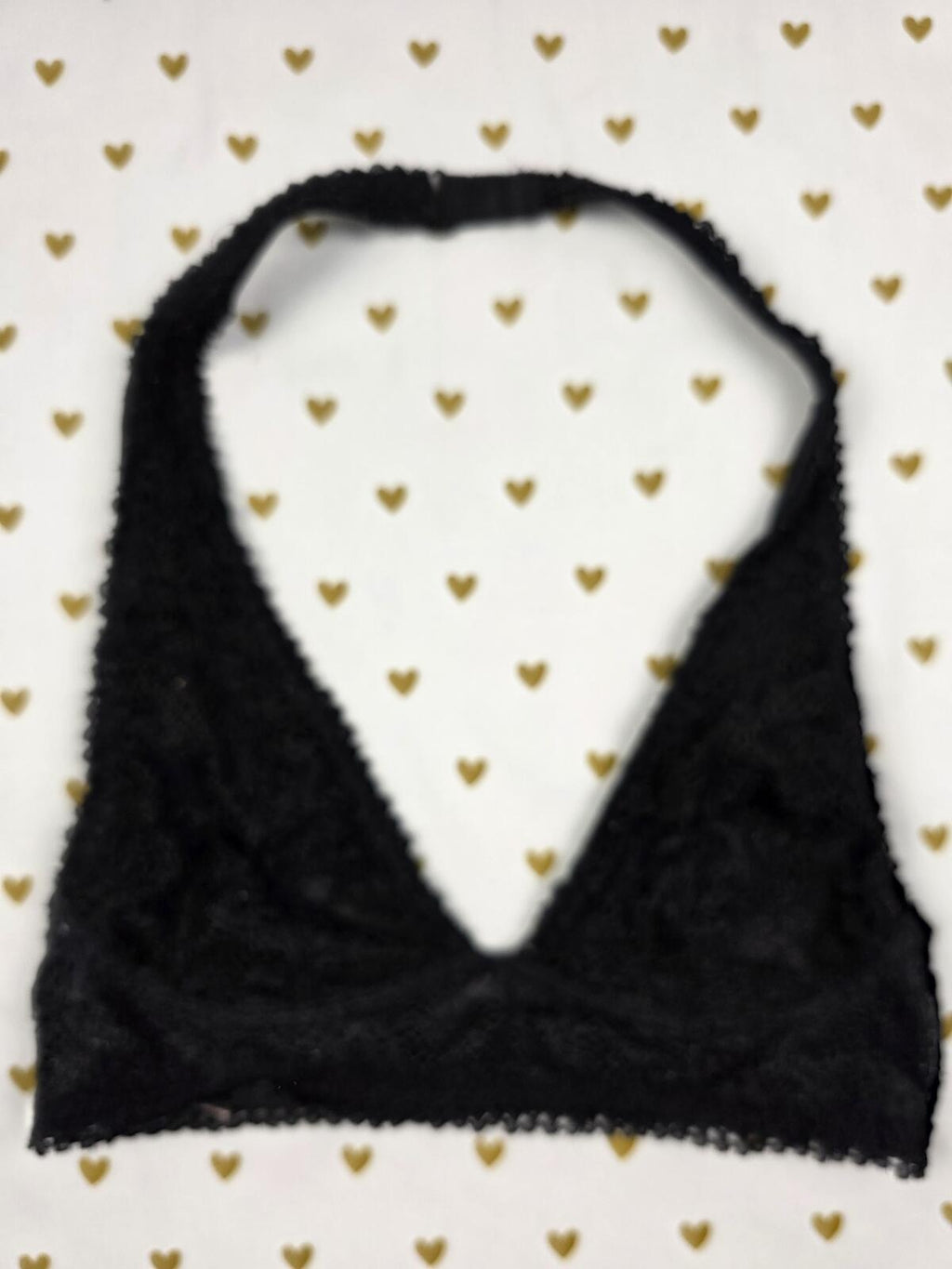 Victorias Secret Black Lace Halter XS Bralette Bra Top Tank