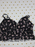 Victorias Secret Pink Lace Cute Floral LARGE Bralette Bra Top Tank