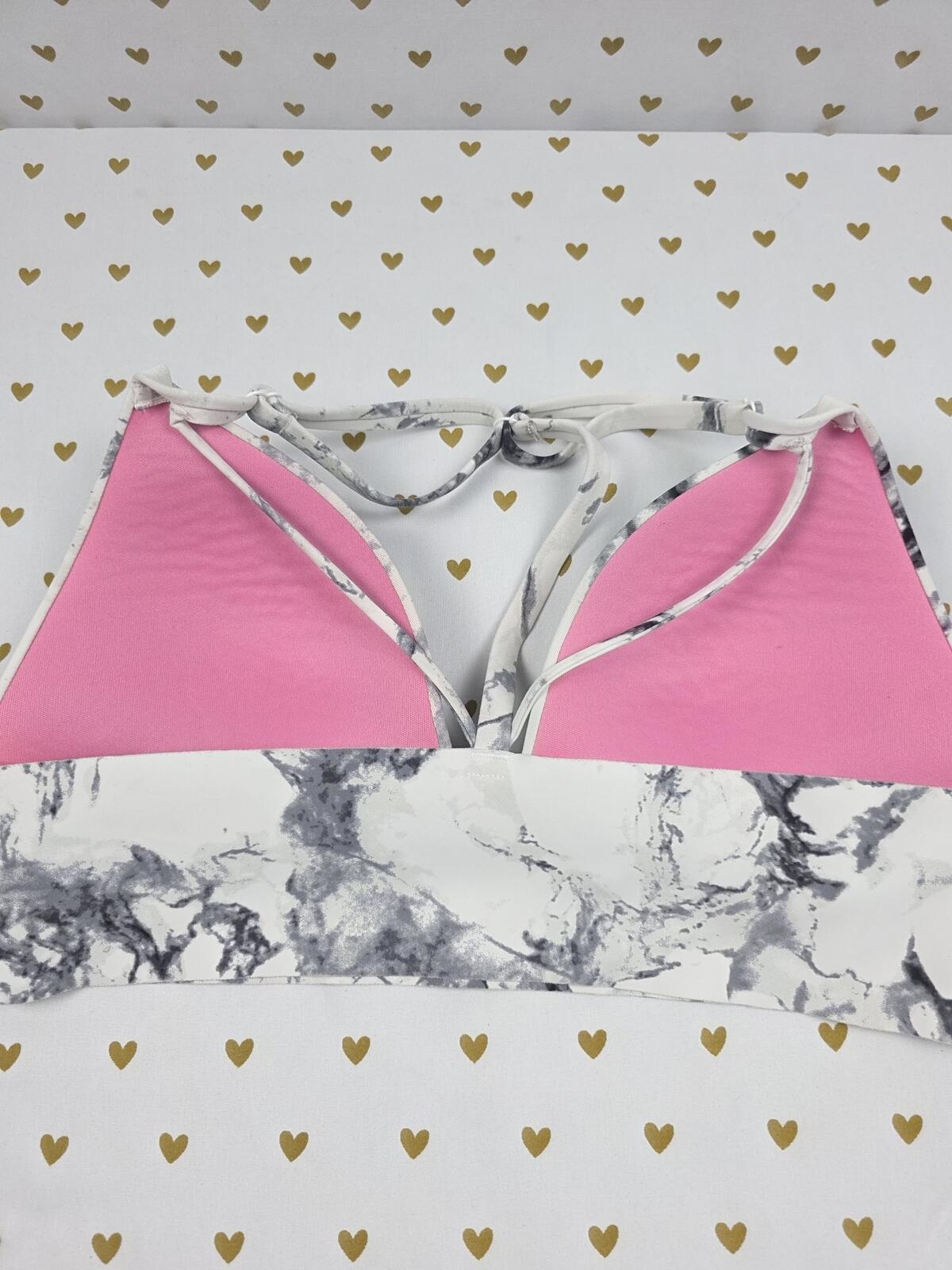 Victorias Secret Pink Bonded Marble Medium Bralette Bra Top Tank