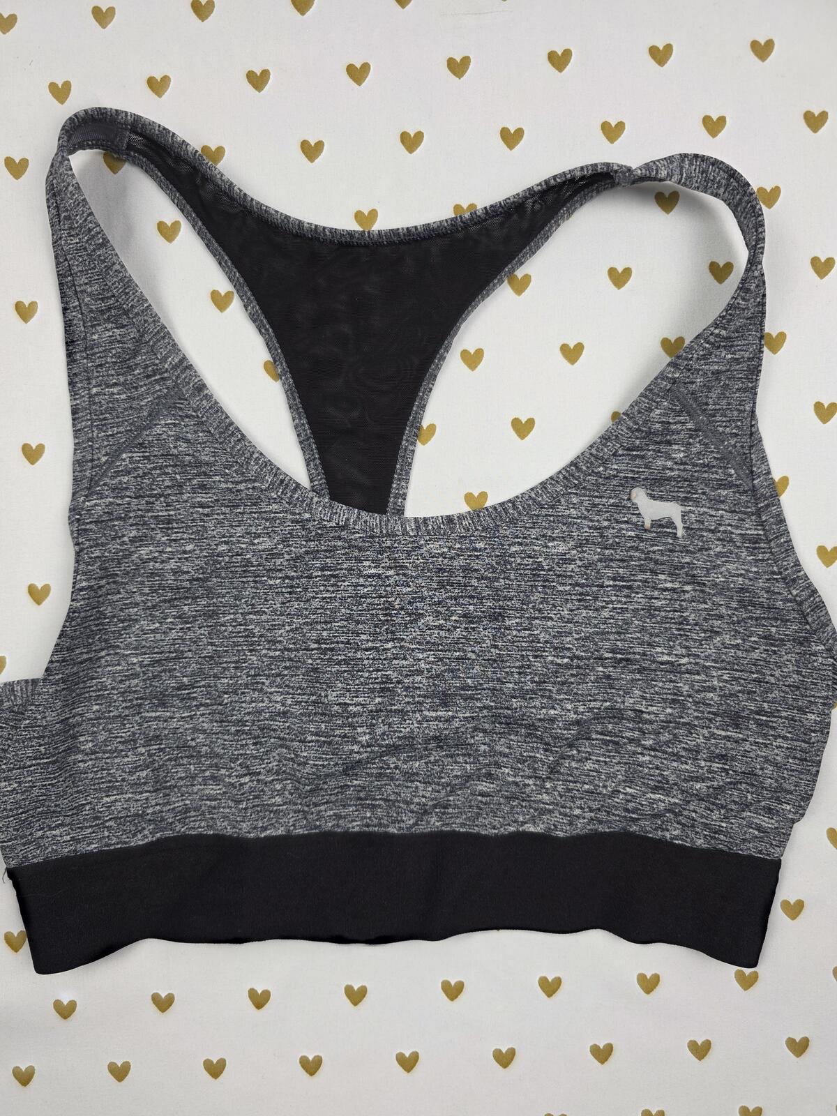 Victorias Secret Pink Large Grey Sports bra Bralette Bra Top Tank