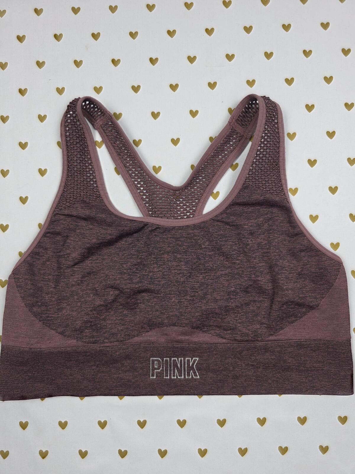 Victorias Secret Pink Stretchy Active Sports Bra LARGE Bralette Bra Top Tank