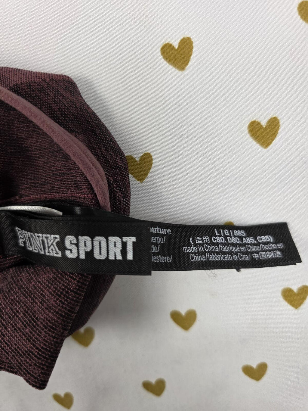 Victorias Secret Pink Stretchy Active Sports Bra LARGE Bralette Bra Top Tank