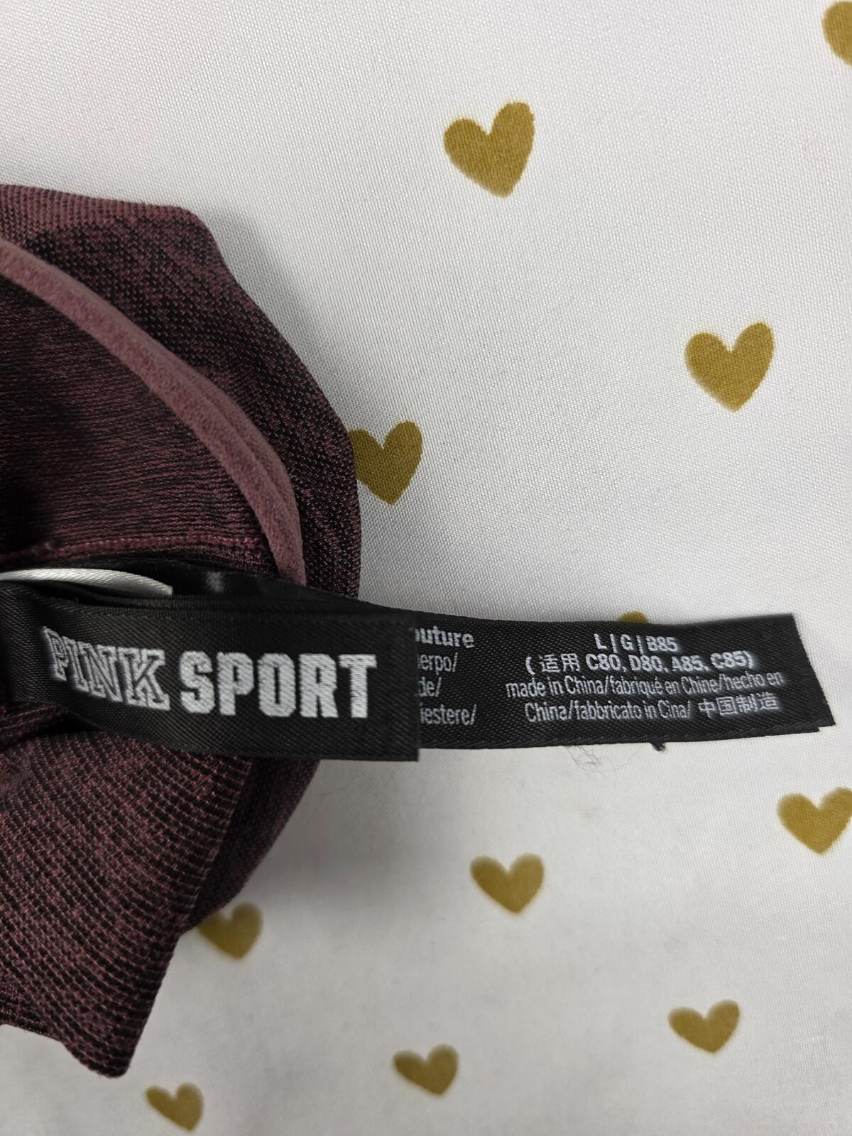 Victorias Secret Pink Stretchy Active Sports Bra LARGE Bralette Bra Top Tank