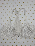 Victorias Secret white Lace Racerback Front close Unlined Plunge bra 36D