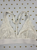 Victorias Secret Pink White Lace Small Bralette Bra Top Tank